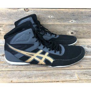Asics Matflex Wrestling Shoes Mens 13 Blue Gold Sports MMA Mesh Lightweight